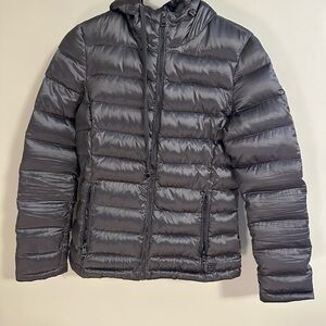 Andrew Marc Size XS Women Gray Down Feather Full Zip Lightweight Puffer Coat